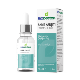 Akne Karşıtı, Niacinamide ve Çay Ağacı Yağlı Cilt Bakım Serumu 30 ml - Biodestek