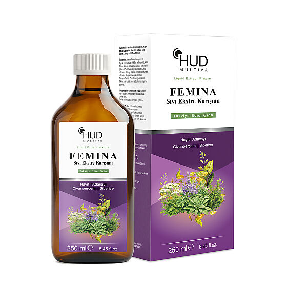 Multiva Femina / Civanperçemi, Hayıt, Adaçayı, Biberiye Ekstraktı ve Folik Asit İçeren Takviye Edici Gıda 250 ml - 1